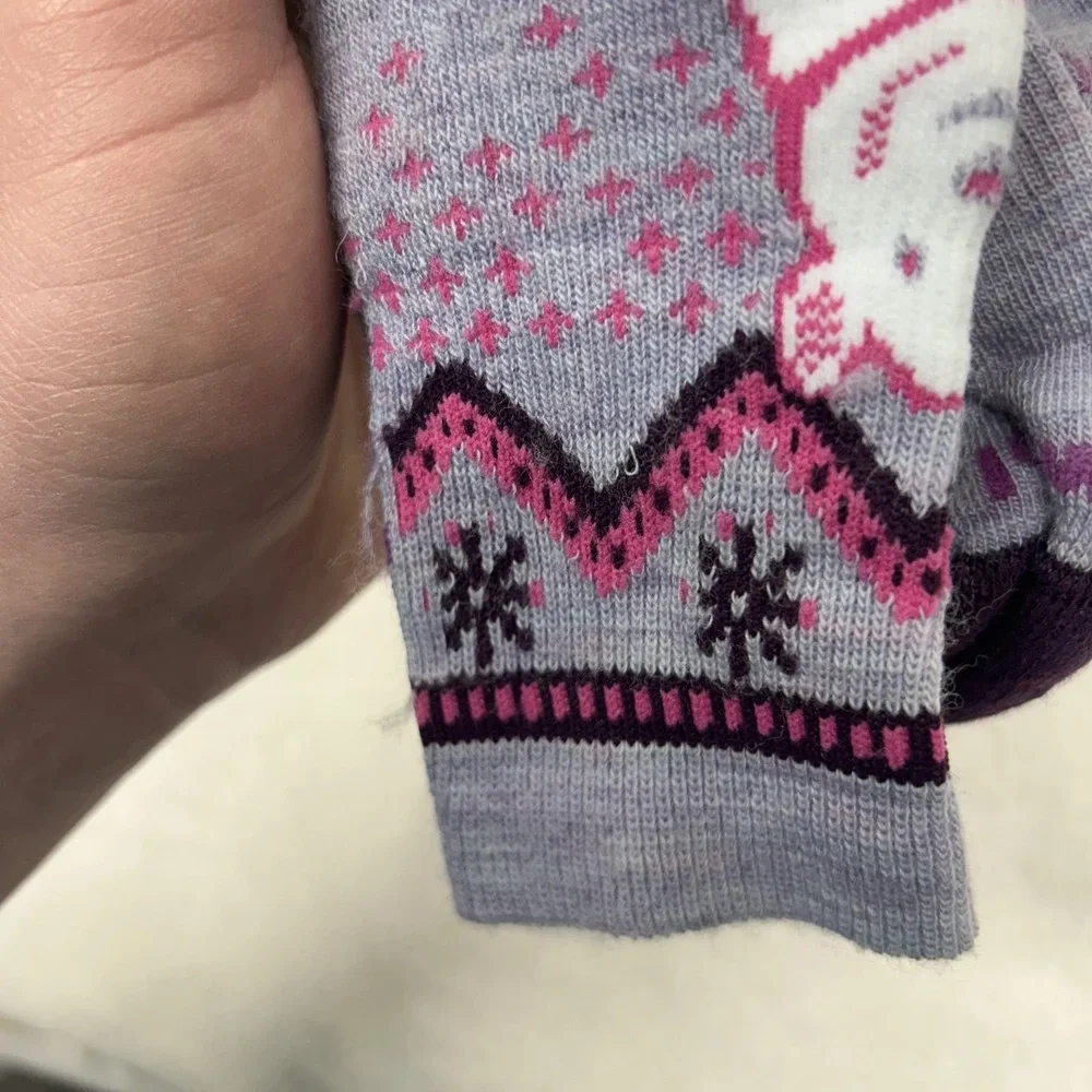 Smartwool Kids Size M Gray Wintersport Full Cushion Bear Pattern Calf Socks